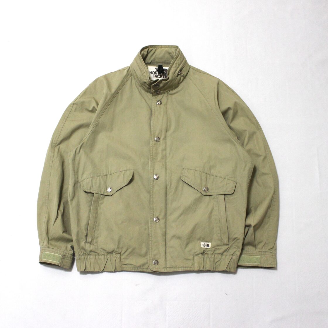 90s THE NORTH FACE 茶タグ 復刻 ナイロン スナップボタン デザイン 