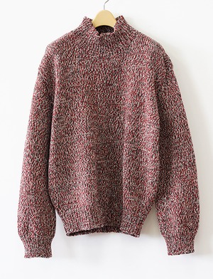 aulico : HIGH NECK KNIT / BROWN