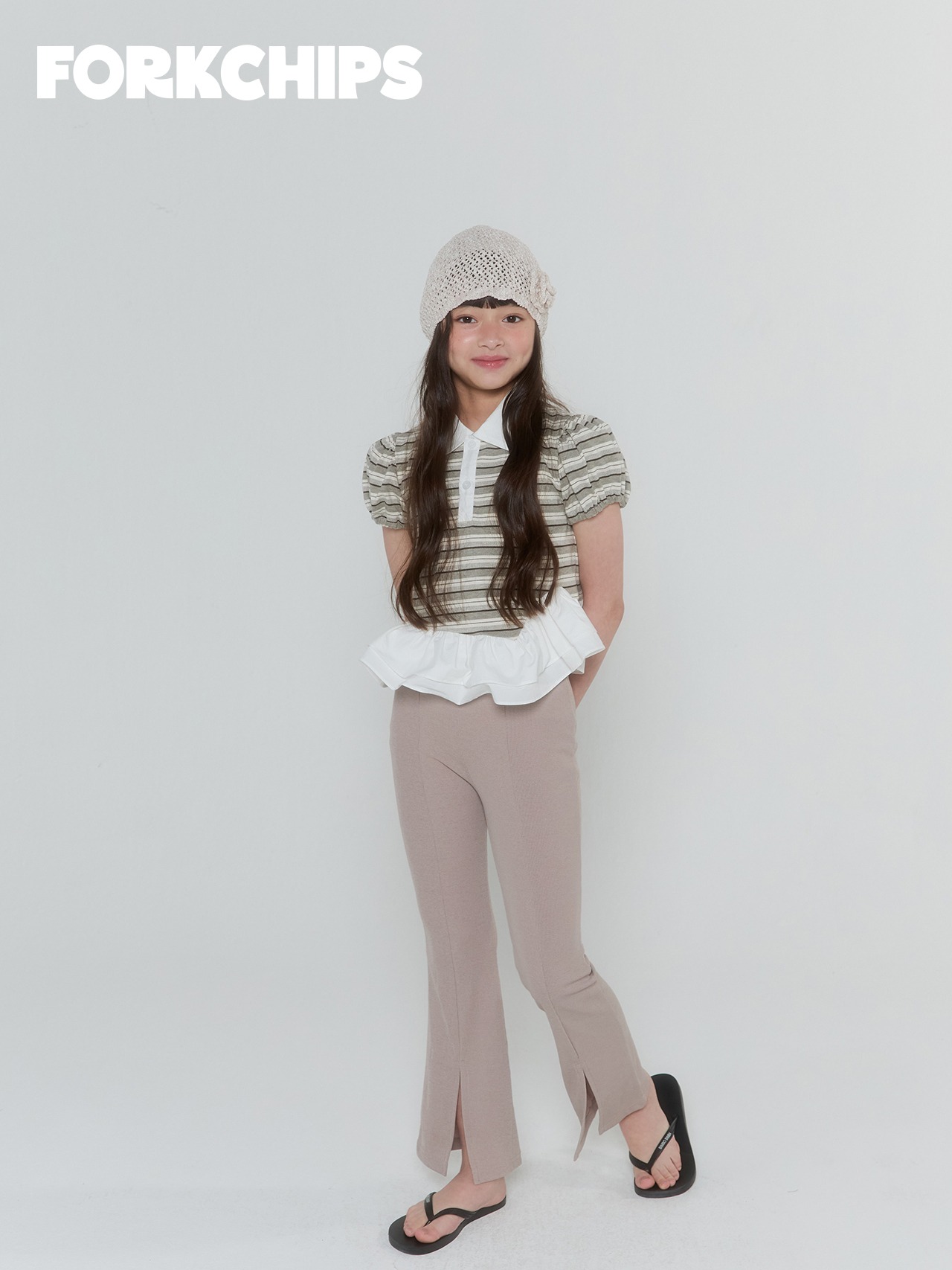 [FORKCHIPS] Eve Frill Collar T-shirt / [포크칩스] 이브프릴카라티