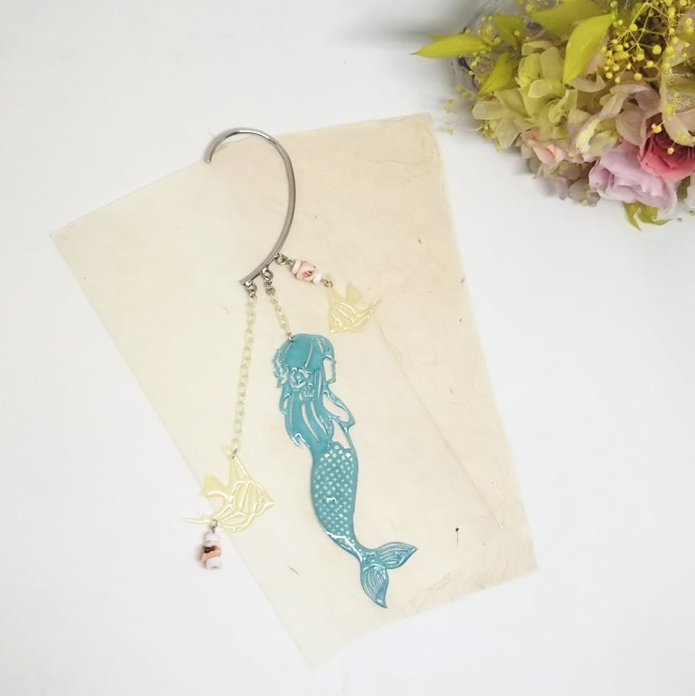 人魚姫 ＊ 切り絵 イヤーフック | すきかげ