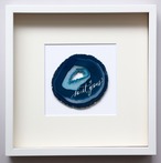 Wall letter◇so it goes turquoise blue／ Wall decor／calligraphy agate slice／handwritten／ウォールデコ カリグラフィー アゲートスライス 