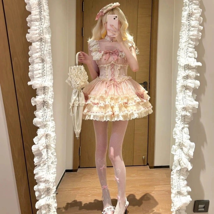 甘ロリ｜リボンレースJSK（ピンク）撮影会｜SEASONZ | ロリータ