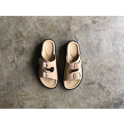 MOHI(モヒ) Nubuck Leather Double Buckle Flat Sandals