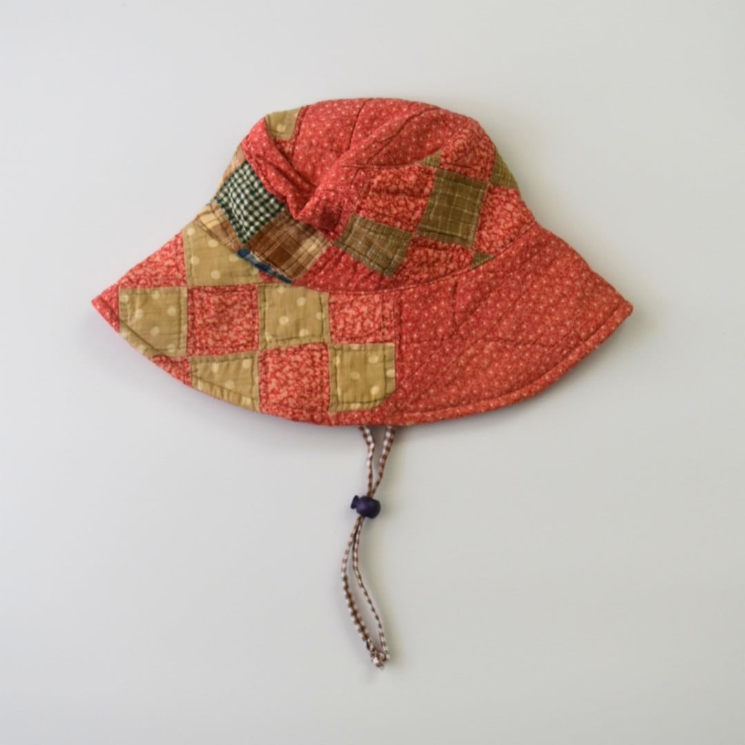 【Nellie Soo】Vintage Quilt Bucket Hat Cottage Blanket -A 5-7y
