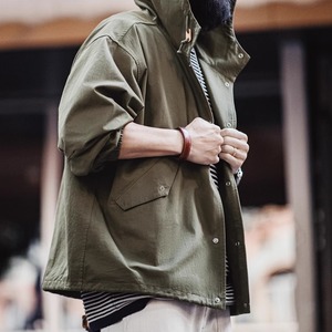 フード付きドロップショルダー ジャケット　G067