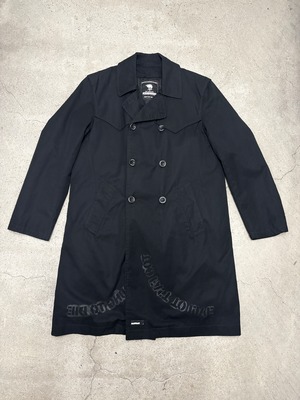 00s NEIGHBORHOOD/10th Anniversary Trench Coat/2004年/S/10周年記念/トレンチコ－ト/CHAOS/スカルプリント/ブラック/NBHD/ネイバーフッド