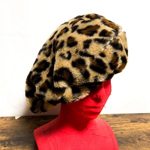UNFINISHED豹柄ビッグシルエットベレー帽2
