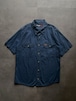 Wrangler RIGGS WORKWEAR 半袖ワークシャツ ラングラー リグス L ネイビー