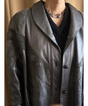 MADE IN CANADA real leather half coat-4478-1