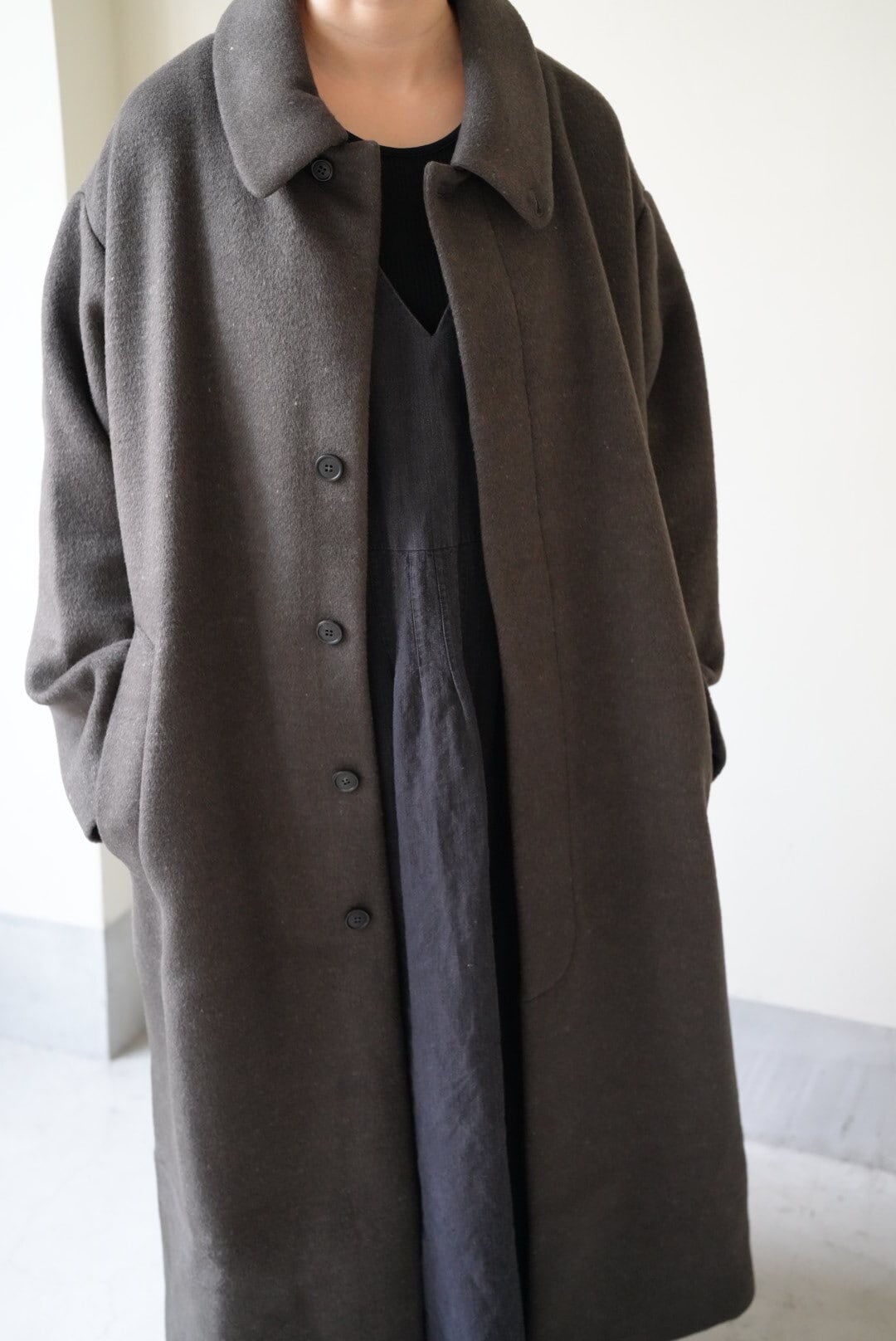 Cristaseya OVERSIZED COAT WITH LEATHER PATCH | TOMMY'S KURAMAE