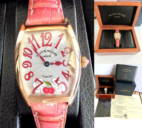 FRANCK MULLER　フランクミュラー　 日本限定　国内ギャラ付き　K18 RG 金無垢　1752 QZ SAKURA　サクラ 桜 時計 送