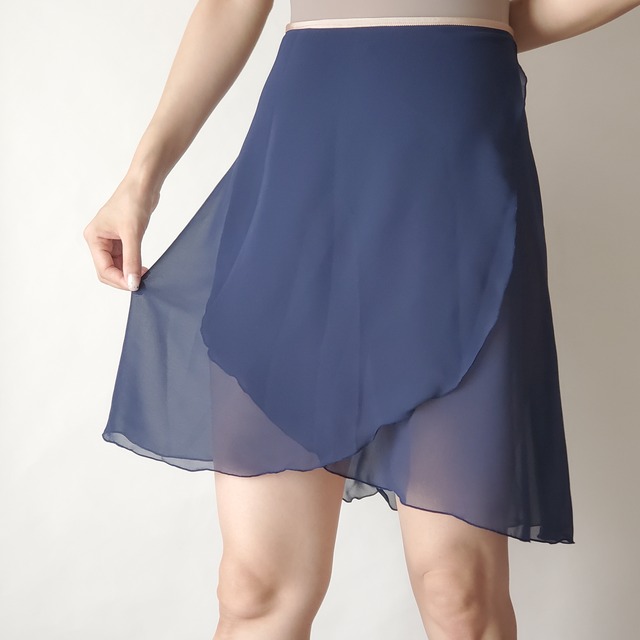 LONG wrap skirt【ネイビー×ライトベージュ】