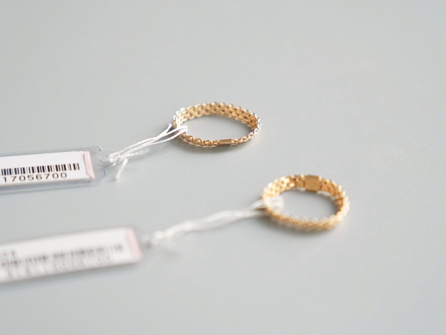 1003. K18 3連リング 15号