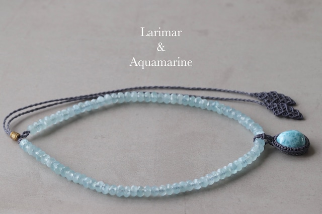 [Larimar]&[aquamarine] necklace 〜AQUA〜