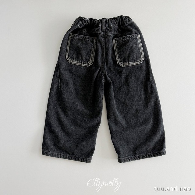 取寄:ELLYMOLLY ラインワーク裏起毛デニムパンツ※送料無料