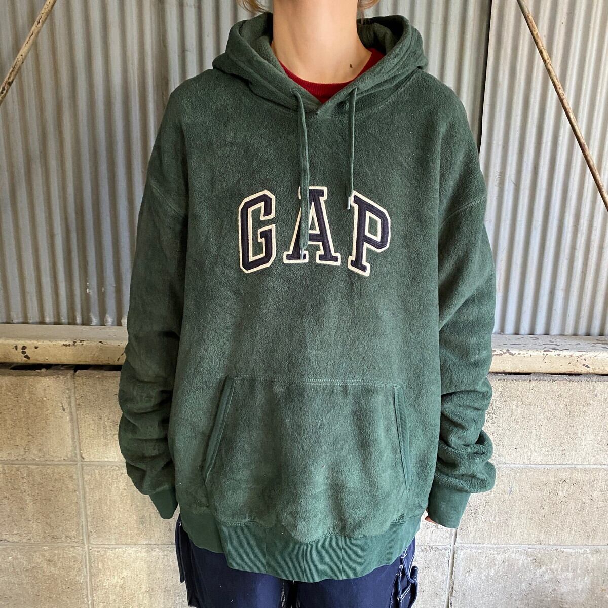 GAP プルオーバーパーカー ビッグロゴ ギャップ デカロゴ 水色