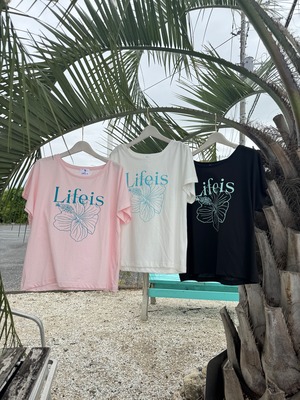 LIFE isオリジナル ハイビスカス ドルマンTシャツ ¥5,990×tax