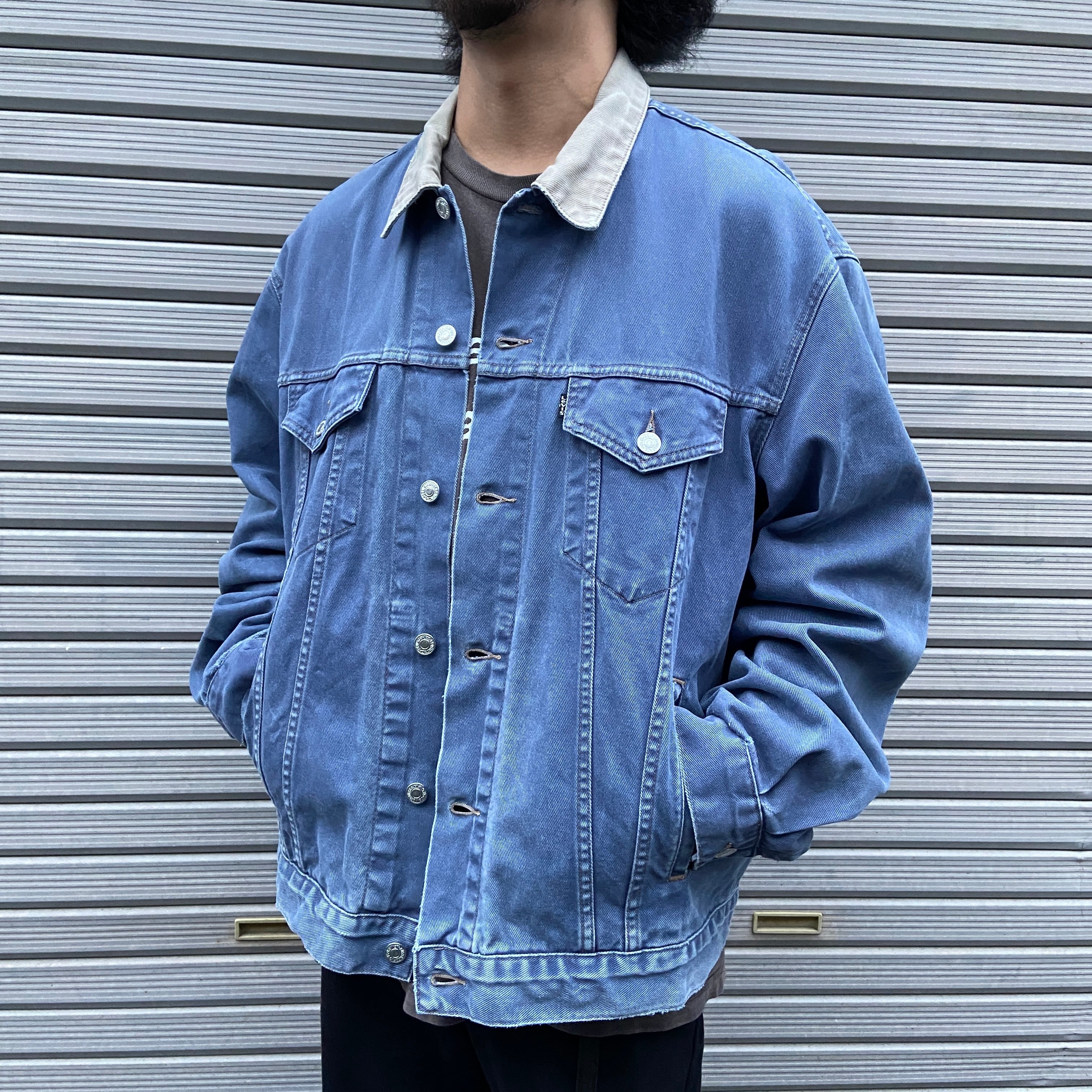 90年代 ビンテージ Levi's リーバイス 70163 コットンツイルジャケット メンズXL 古着 90S ヴィンテージ トラッカージャケット  ブラックタブ【デニムジャケット】 | cave 古着屋【公式】古着通販サイト