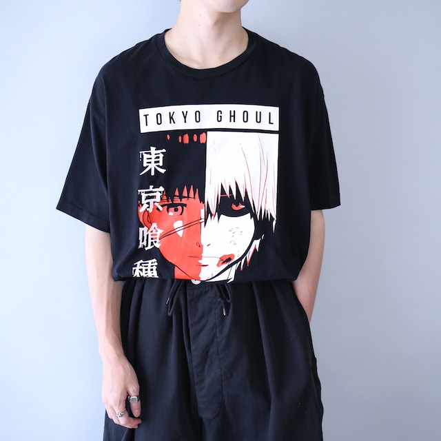 ”東京喰種×金木くん"  2 face box printed tee