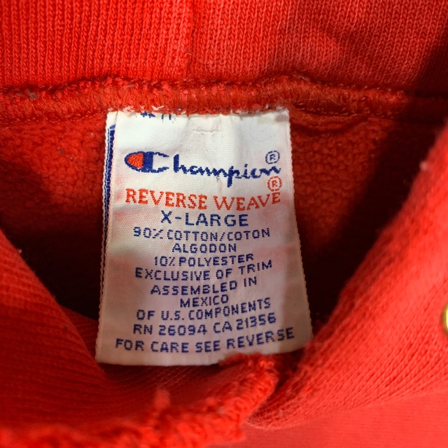 90s Champion リバースパーカー バックプリント XL ペンキ ボロ