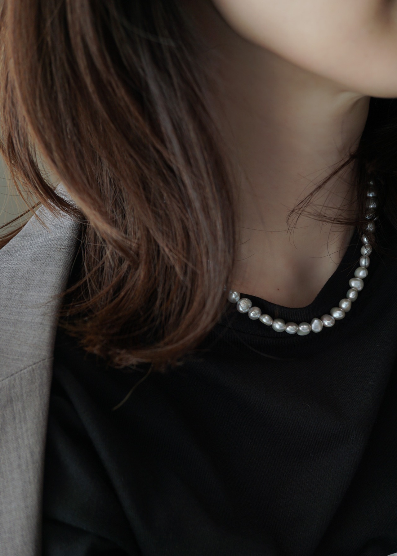 Ennui Gray -アンニュイ グレー- Pearl Necklace