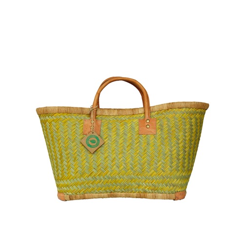 【かごバッグ】パニエ M Yellow x Yellow Green /マルシェバッグ