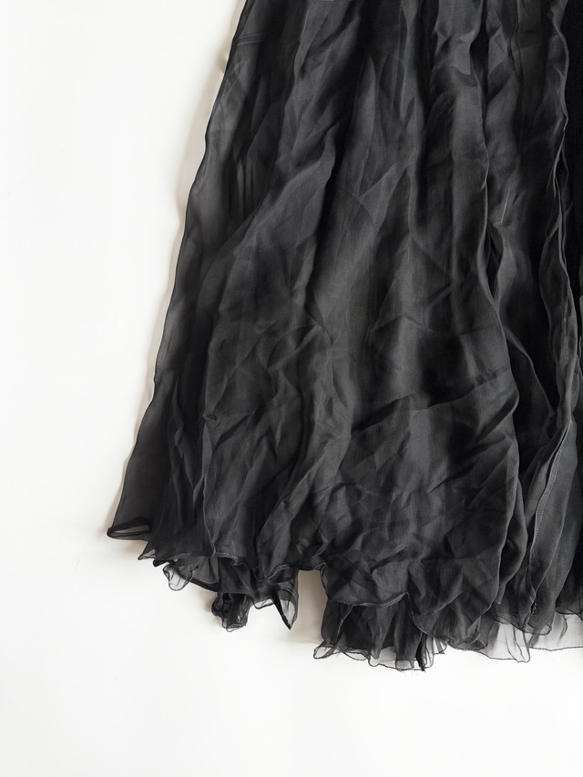 SS1986 AZZEDINE ALAIA FRINGE LONG SKIRT