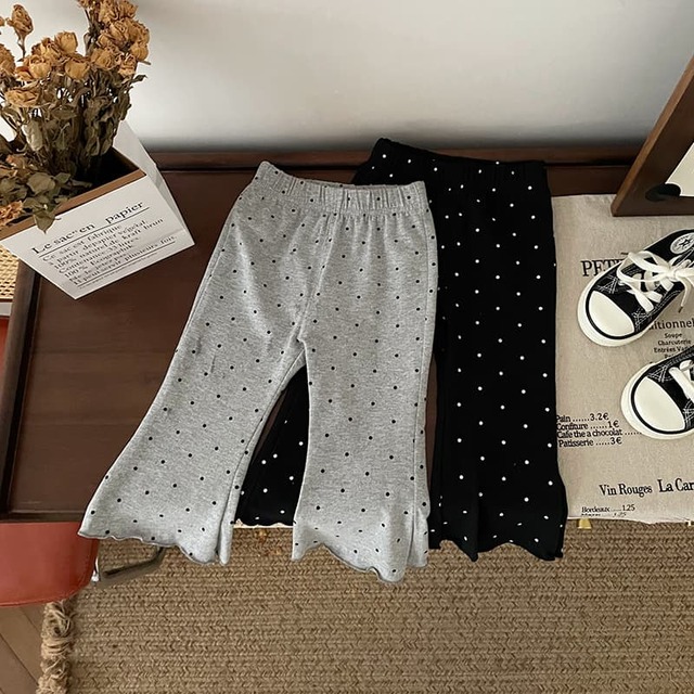 【肌着パンツ】キッズフレアレギンス ドット柄 かわいいパンツ