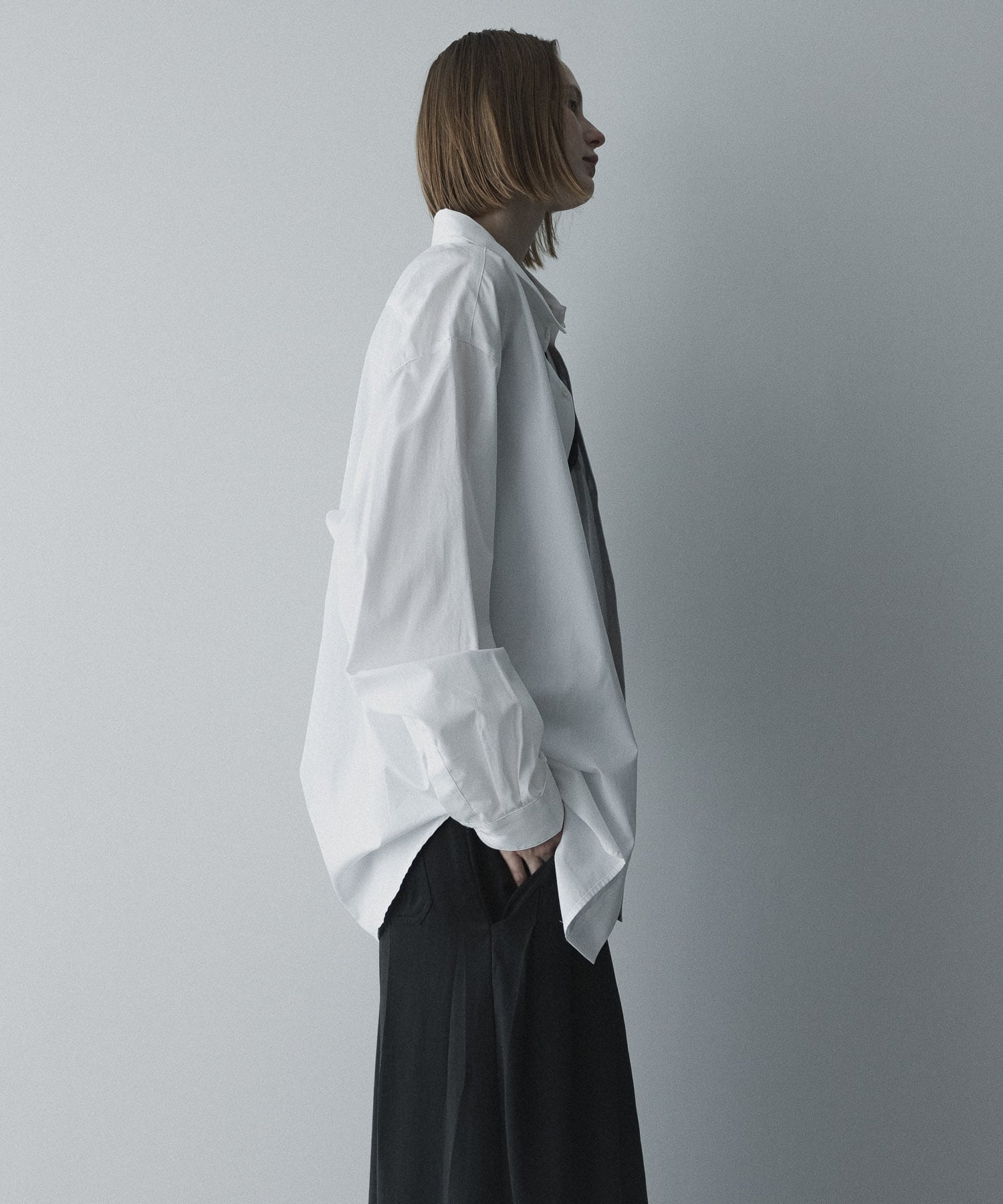 THOMAS MASON】loose basic oversize shirt〈 White 〉 | remer