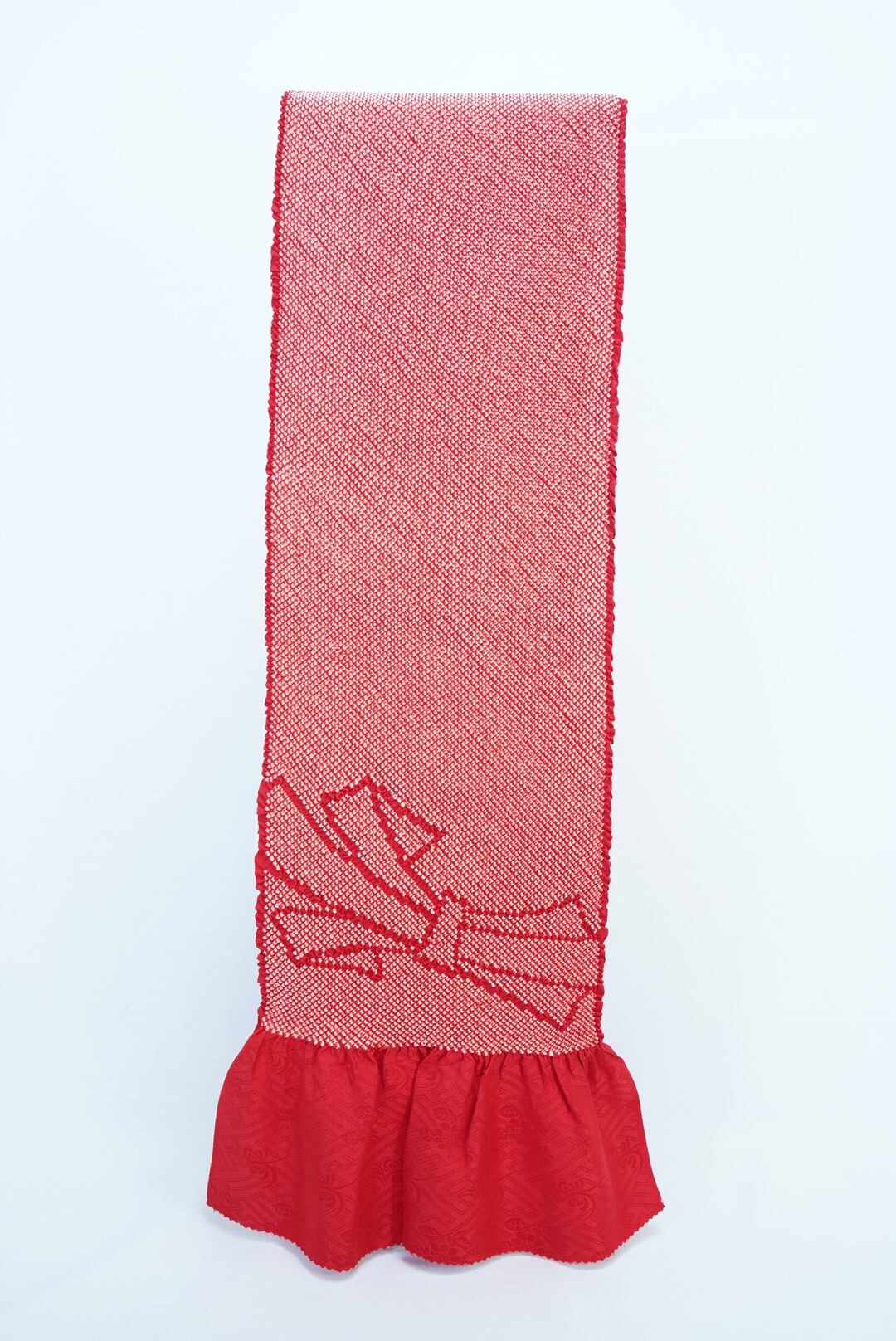 振袖用 48粒立 五つ巻き 総絞り帯あげ 束ね熨斗 人気定番の赤 全3色