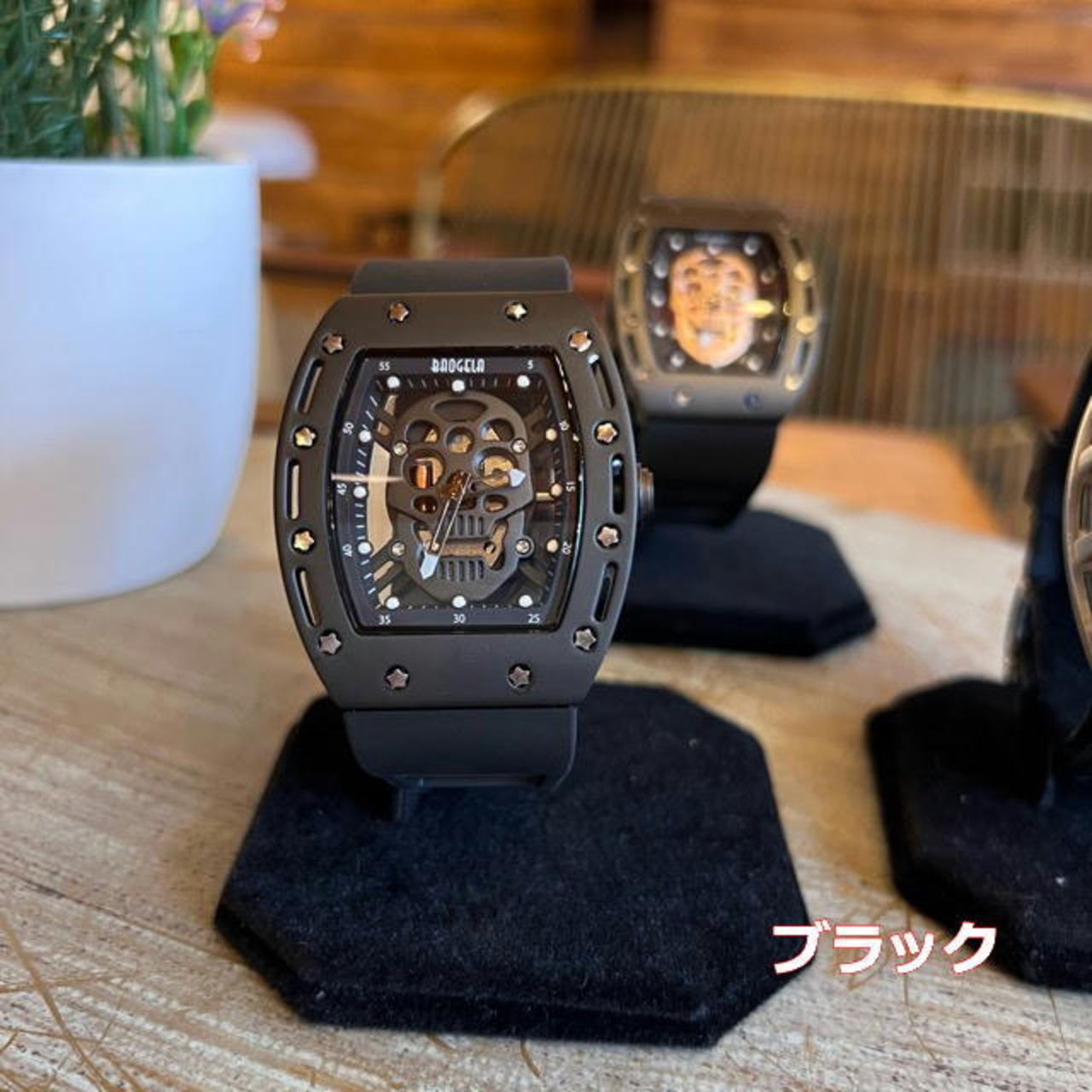 TOPANGA Accessory　スケルトンスカルウォッチ　全3色　シルバー　ブラック　 ゴールド　ファッション　アクセサリー　腕時
