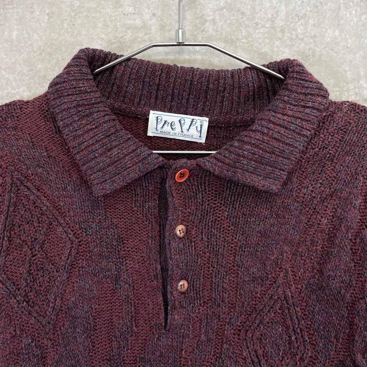 90年代 フランス製 Preppy 3D デザインニット アクリルニット