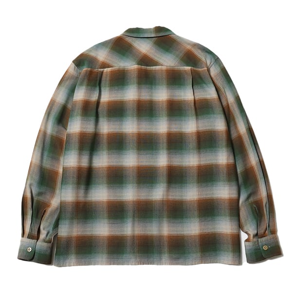 RUDE GALLERY : OMBRE CHECK OPEN COLLAR LS SHIRT | Gusset