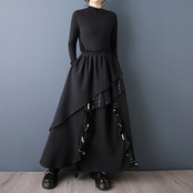 アシンメトリー レイヤード風 スカート  00350