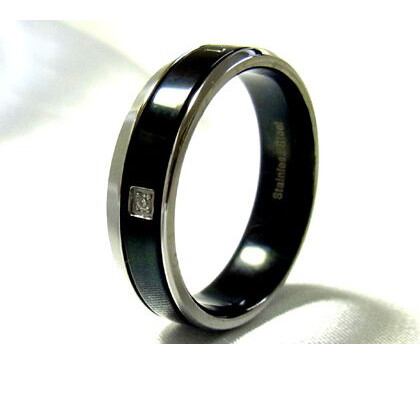 【年始セール】リング ステンレス ブラックリング ジルコニア ステンレスアクセサリー rs8413b