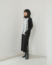 RITSUKO KARITA - Airframe Dress〔rich〕：Ink Black｜フロッキーチュール／着脱シアー／2WAY