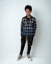 【最短翌日発送】上半身強化設計｜グラデーションチェックシャツ(SH00002)