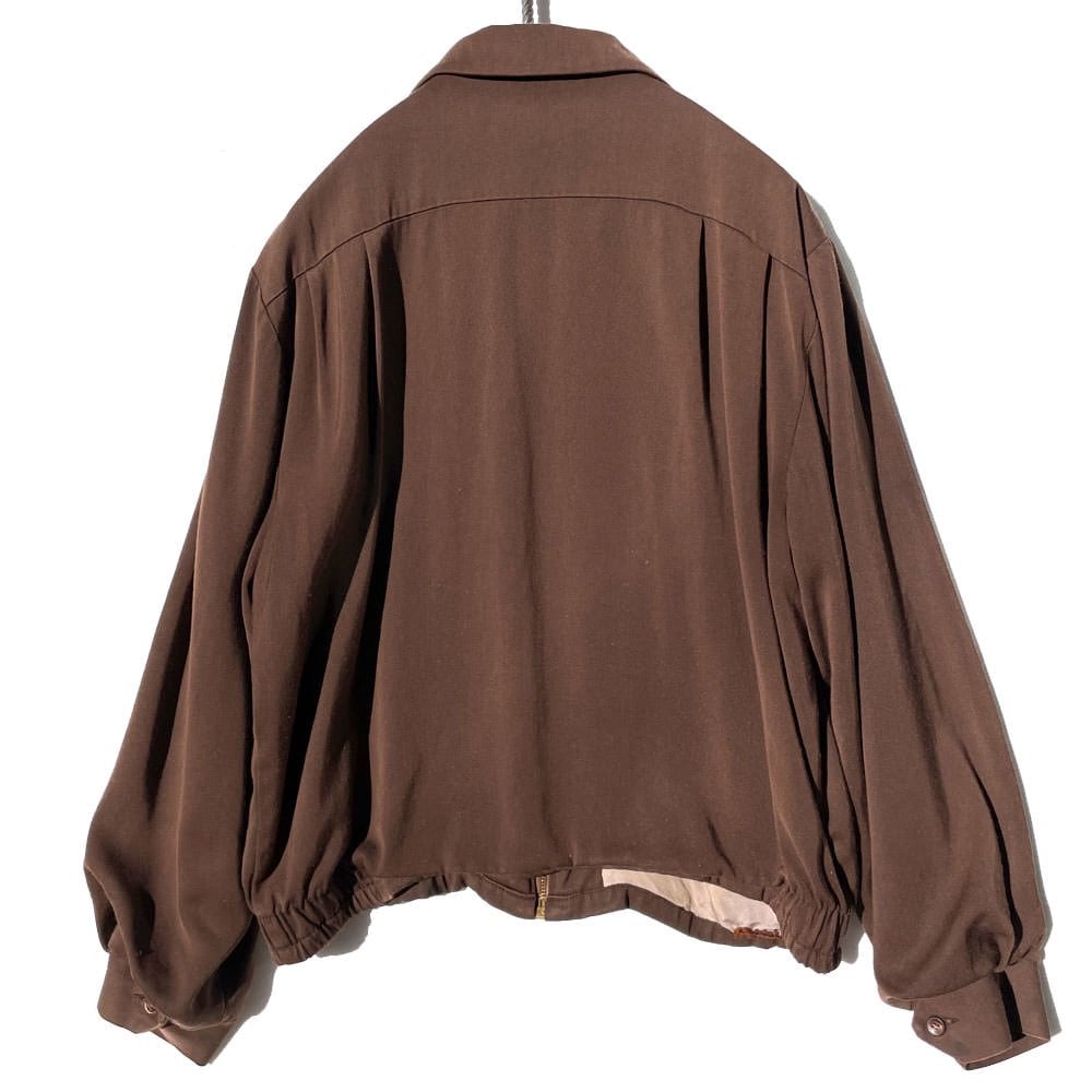 ジャケット・アウター vintage rayon gabardine Western jacket PACIFIC TRAIL] Vintage Rayon Gabardine Drizzler Jacket [1950s