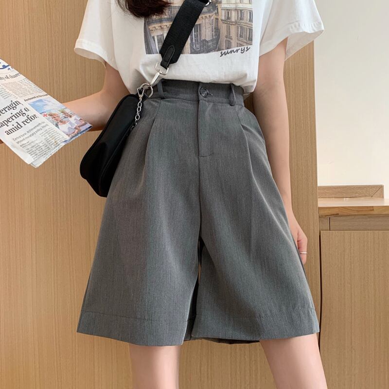 サマーカジュアルパンツ ハイウェストウェストルーズショーツ 夏物 ブルマー スーパーモール25404914263