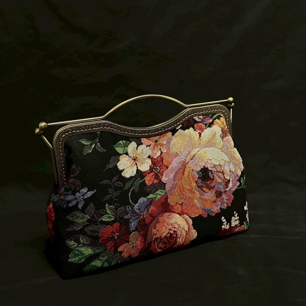 ビーズバッグ ハンドバッグ 和装 総ビーズ 白 ピンク 花柄 がま口 | Pay ID