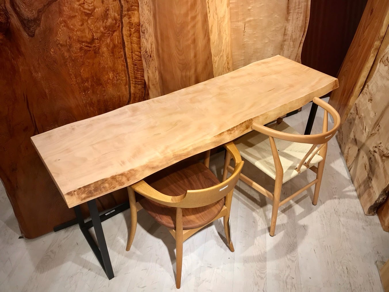 白栃（トチ）_1800×500×50_横浜店_テーブル天板/一枚板 261133-1 t001