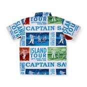 CAPTAIN SANTA キャプテンサンタ GOLF CLUB 総柄 ドライメッシュ BD 半袖 ポロシャツ サイズ L /マルチ/日本製