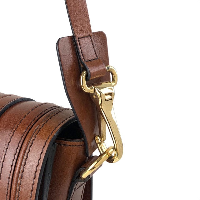 BURBERRY バーバリー ショルダーバッグ ブブラウン ロゴ レザー フロントバックル 66nxby