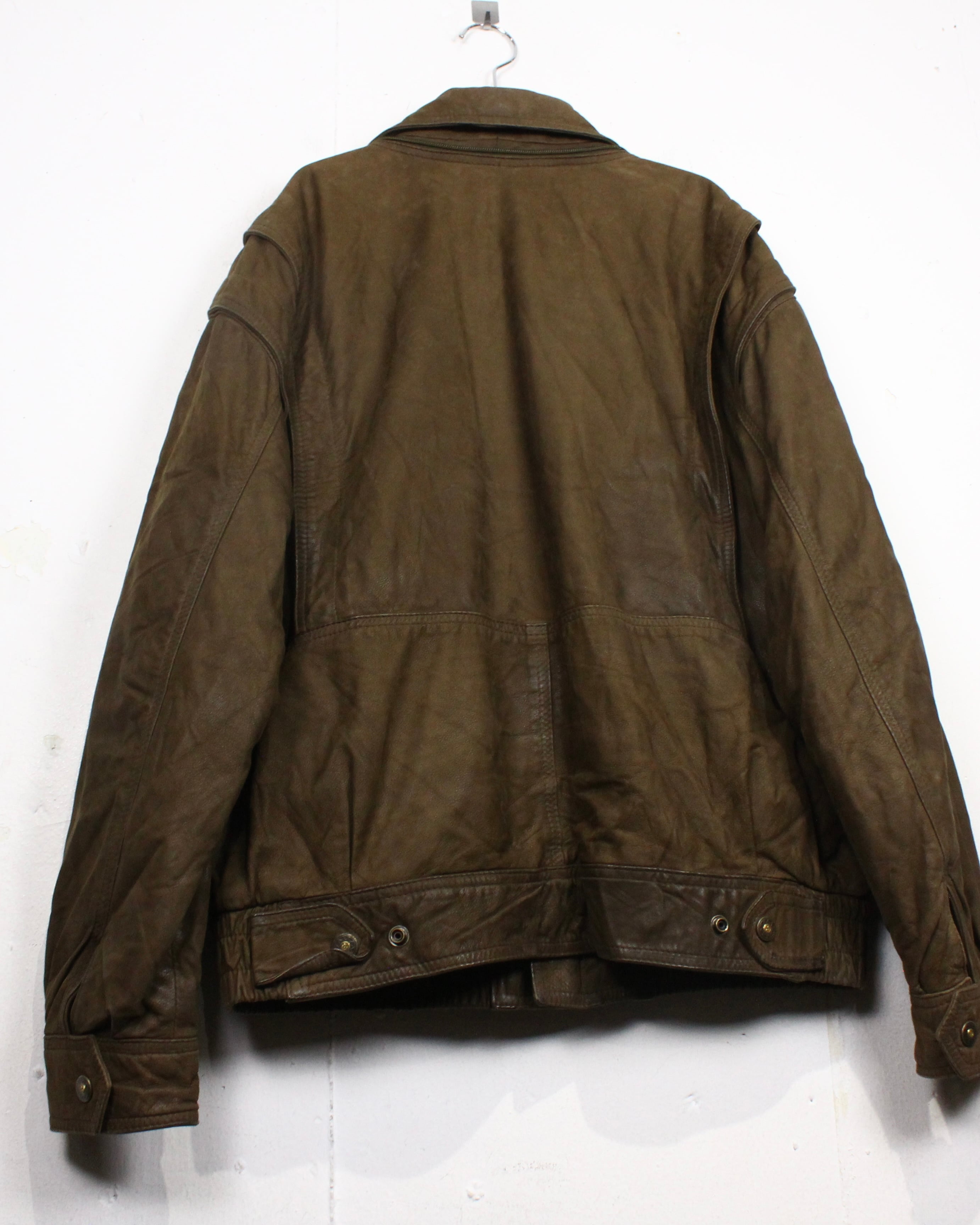 Caka act2】Flight Detail Vintage Loose Leather Jacket | Caka(カカ
