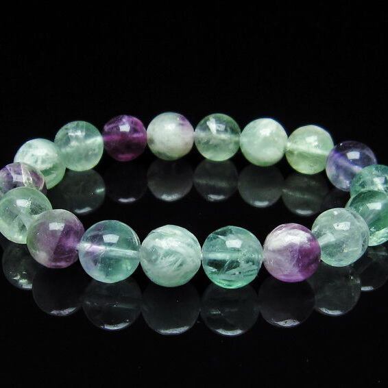 エンジェルフェザー フローライト ブレスレット 11mm 一点物 おまかせ便 111-28876