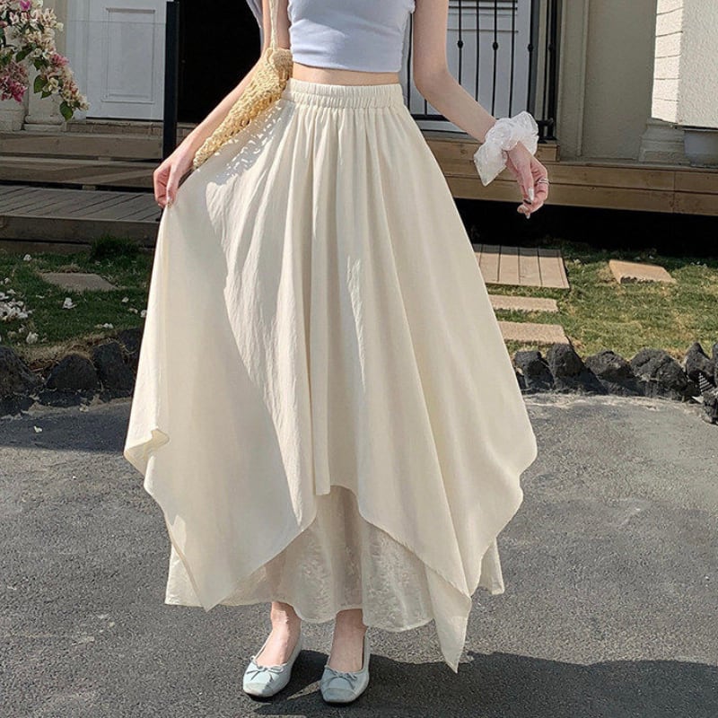 刺繍デザイン アシンメトリースカート N00331