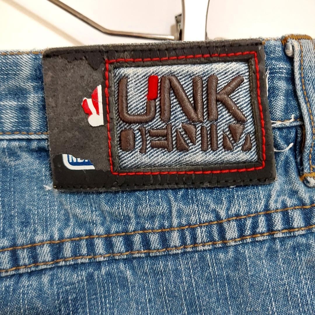 W34 00s UNK NBA ナゲッツ 極太バギーワッペンデニムボトム 青 | fuufu