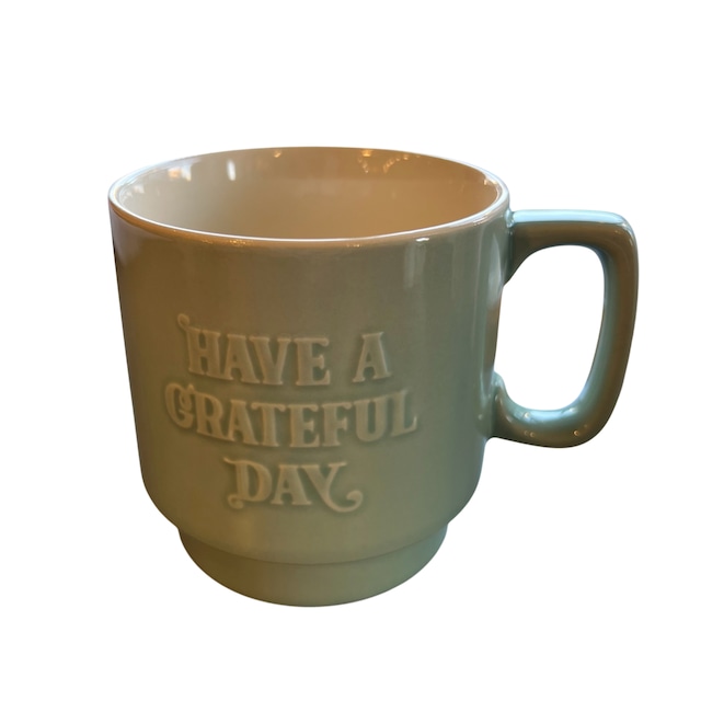 HAVE A GRATEFUL DAY #Vintage Mug Cup Ice Green