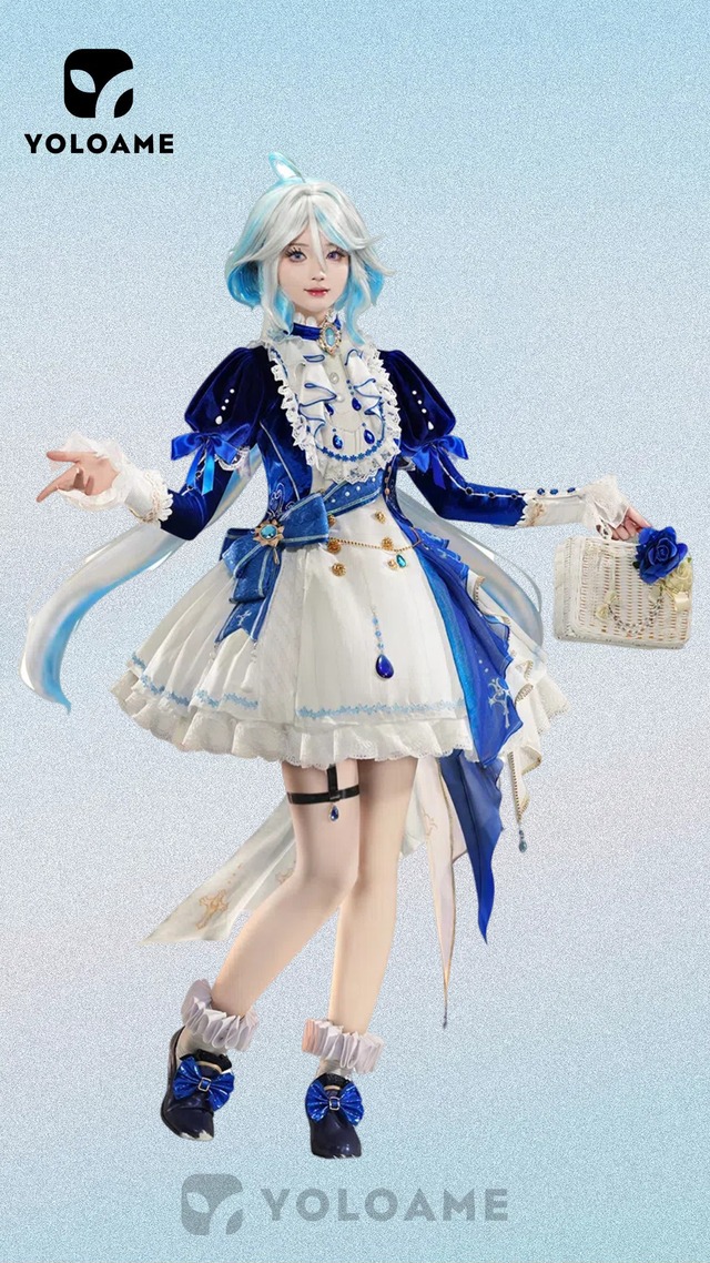 三分妄想 原神 フリーナ コスプレ 衣装 ブルーワルツ