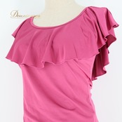 社交ダンス 衣装 チャコット Chacott ツーピース セットアップ ラテン 無地 軽い 薄い 伸縮 ストレッチ 綺麗 パーティ 発表会 ピンク系 トップス スカート ラテン衣装 エレガント フェミニン ダンスパフォーマンス オシャレ フリル デザイン レディース おしゃれ 可愛い パーティーコスチューム セットアップスタイル